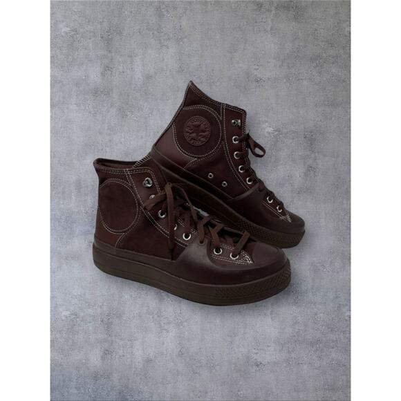 Converse Chuck Taylor Construct Hi Sneaker A05616C Mens Sz 11 Brown Suede Skate - Picture 6 of 7